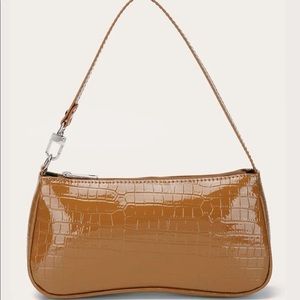 Croc Embossed Baguette Bag